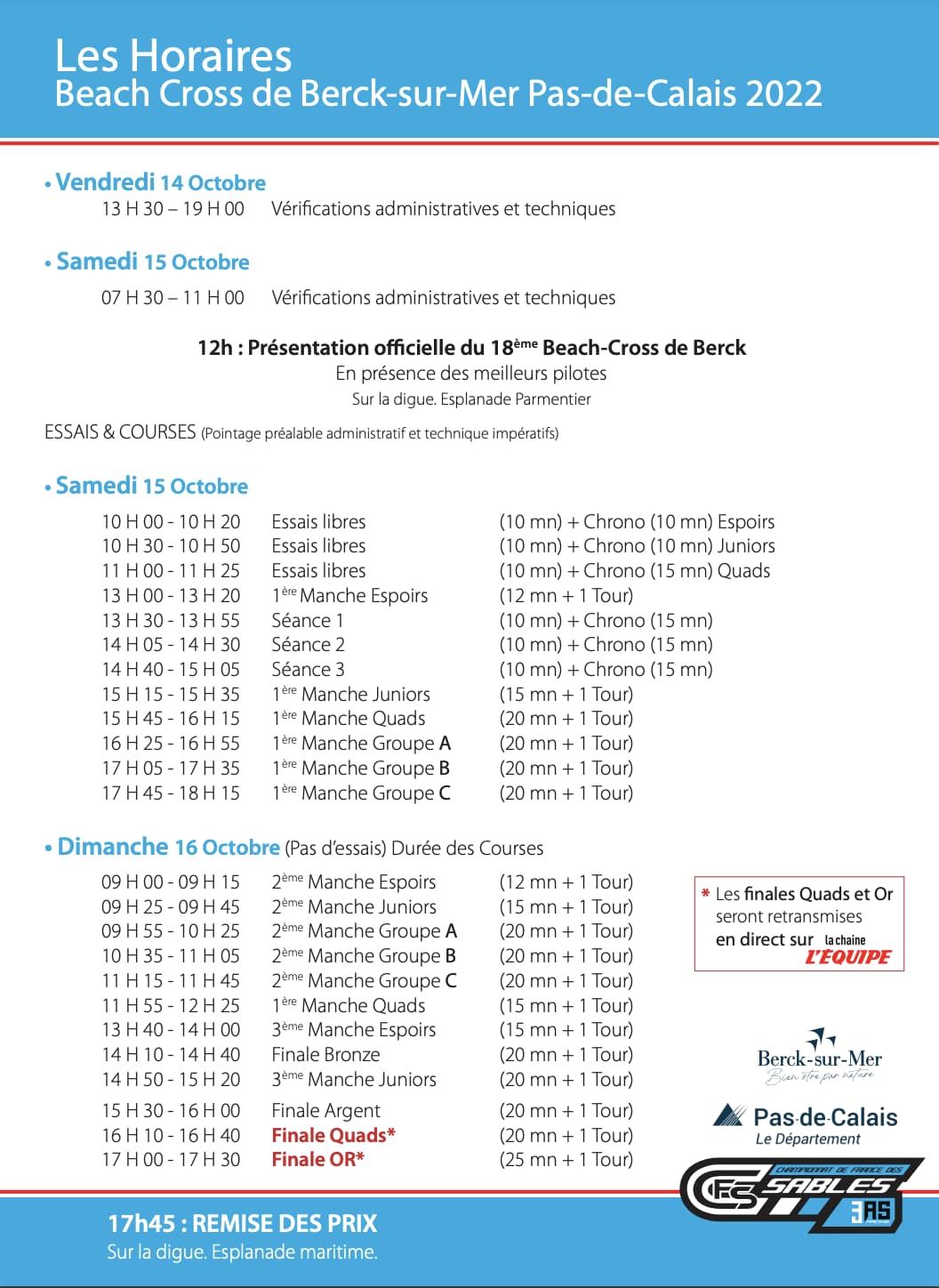 [Annulé] BeachCross de Berck 2022 le programme Pilote de Sable